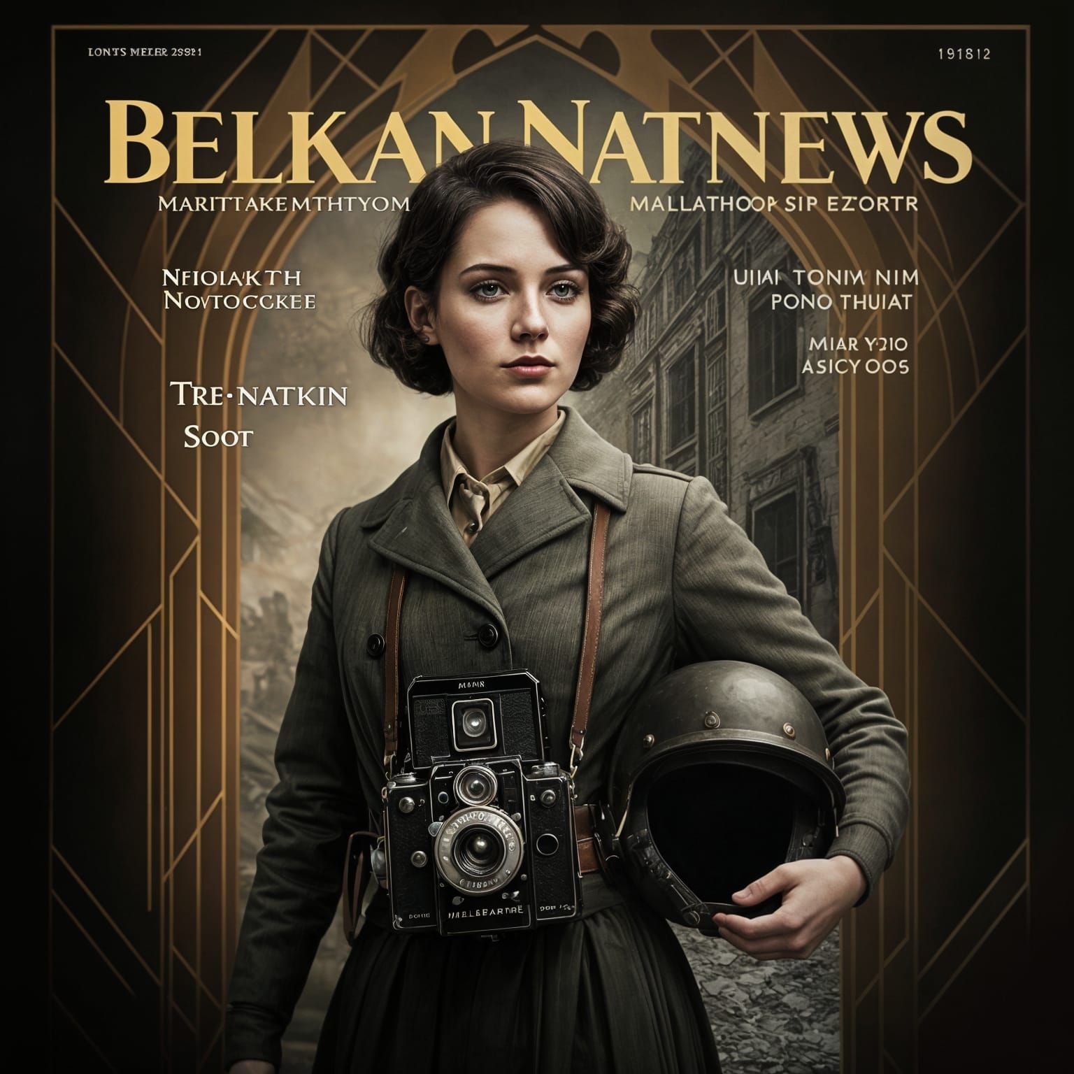 Vintage Art Deco Magazine Cover: Belkan Natnews