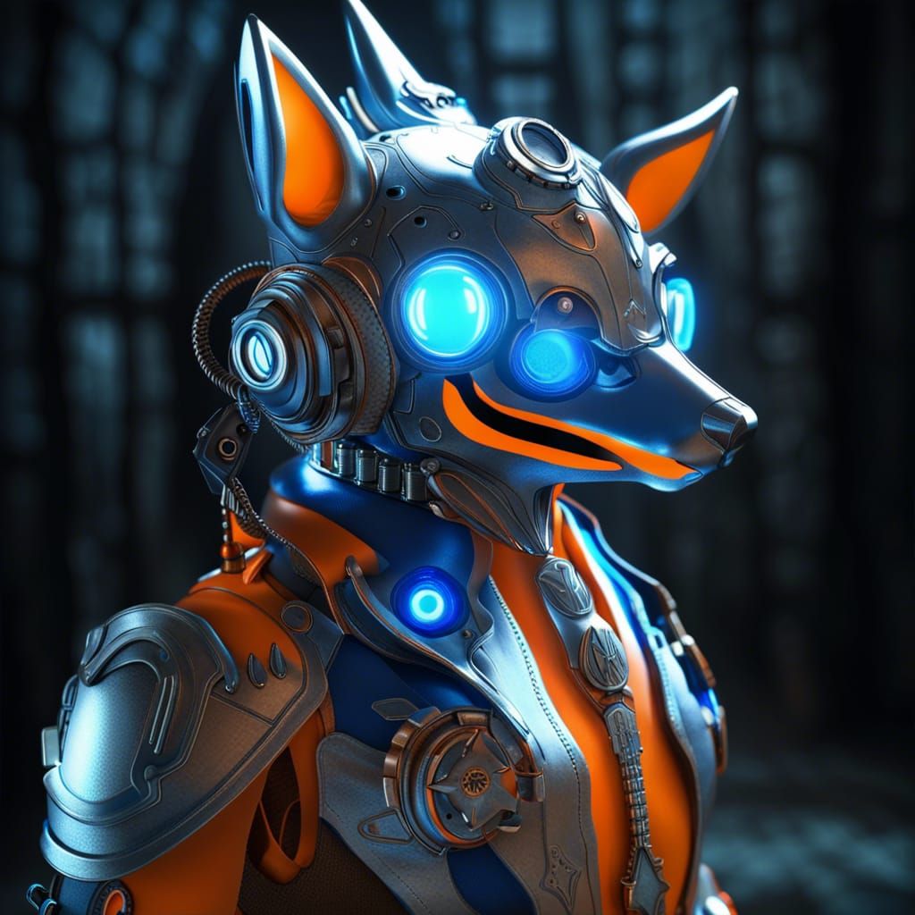 Steampunk Lucario Warframe Prototype with Volumetric Lightin...