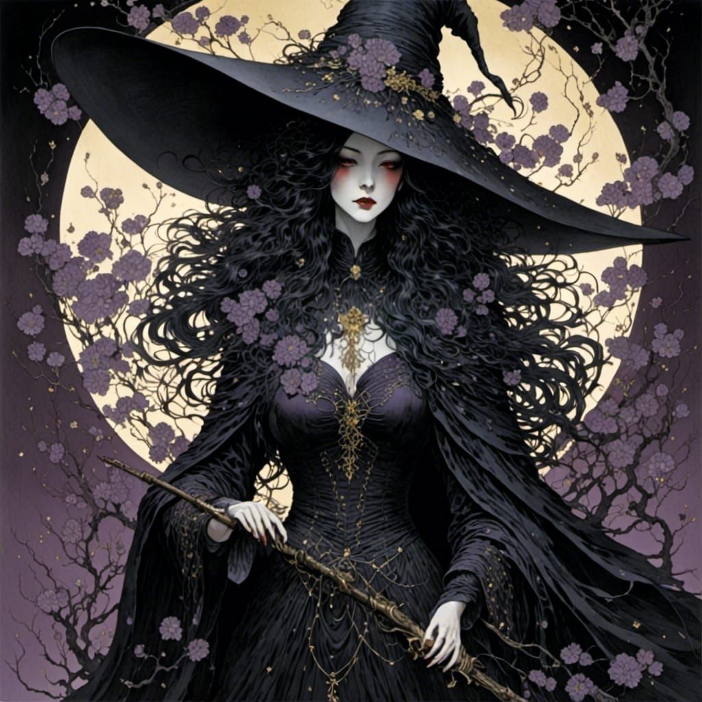 Witch in Japanese Art Style