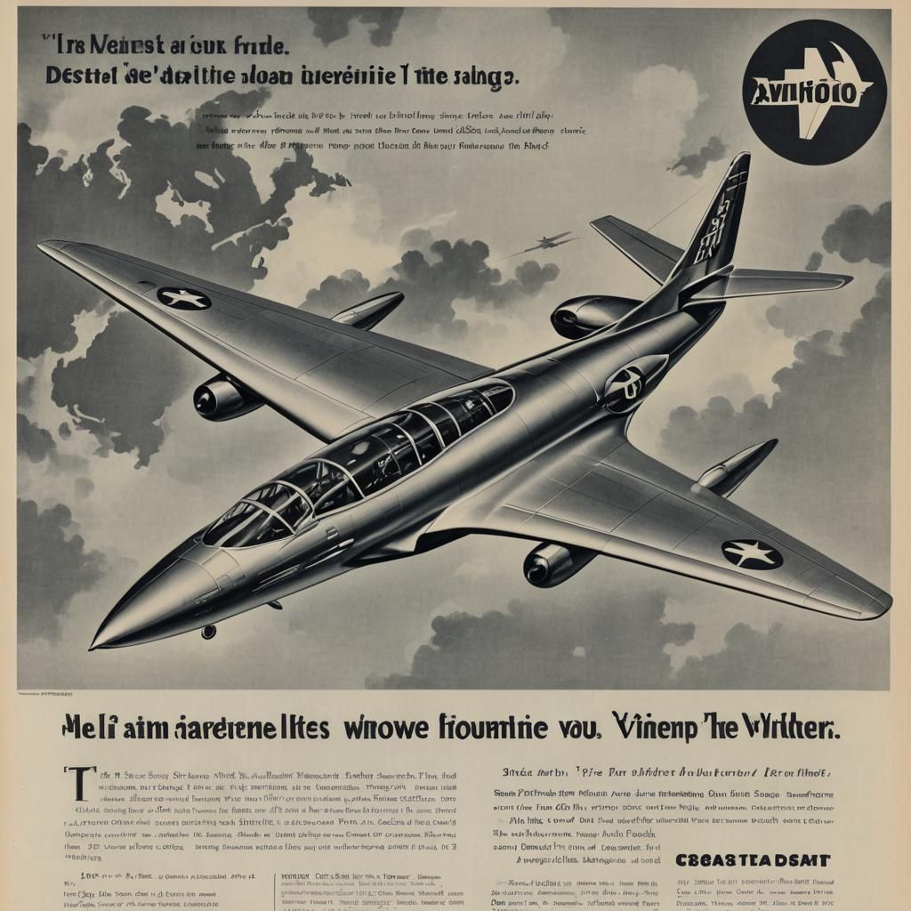1950s Aviation Ad: Futuristic Aircraft Design