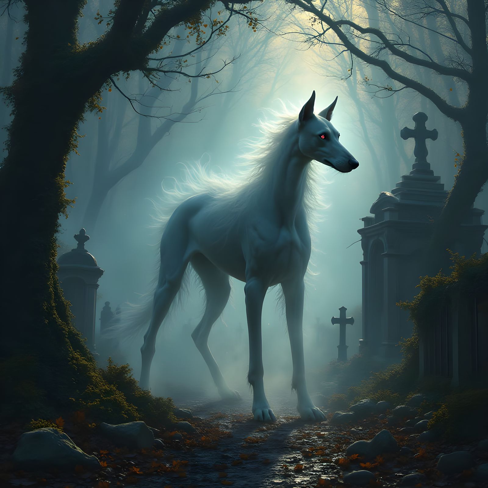 Ethereal Greyhound Emerges from Whimsical Vortex in Victoria...