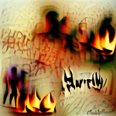 Abstract Burning People: A Creepy Vision of Cruelty