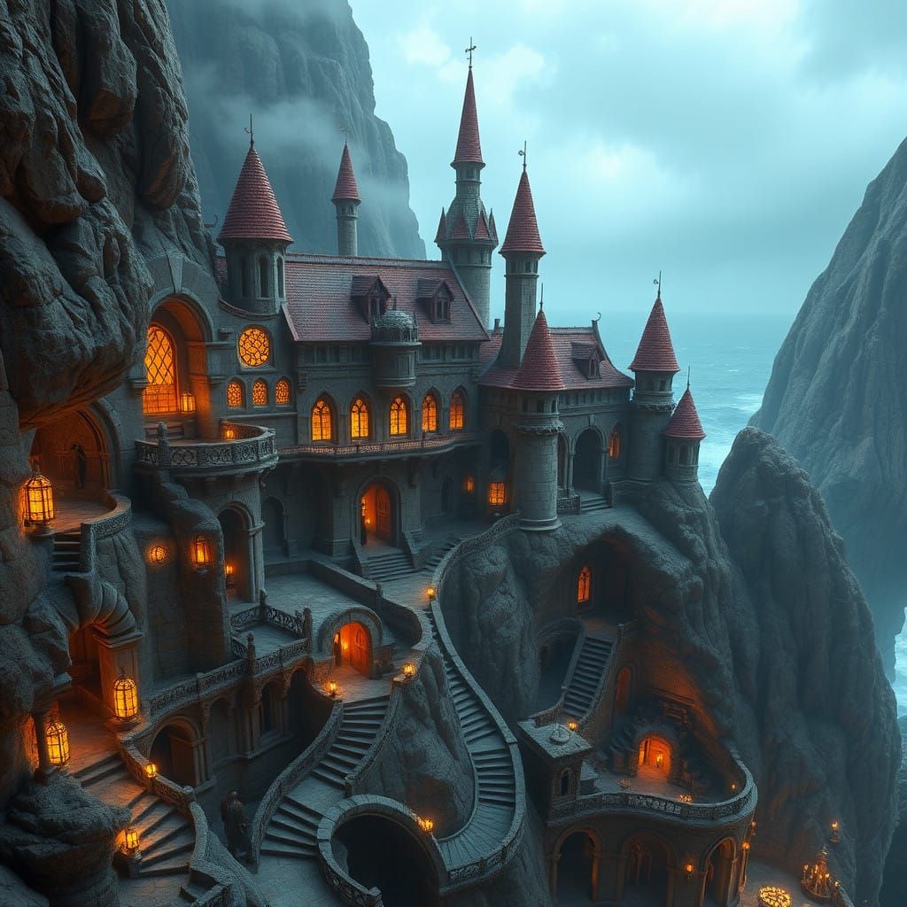 Mystical Solstheim Monastery Overlooks Turbulent Stalhrim Co...