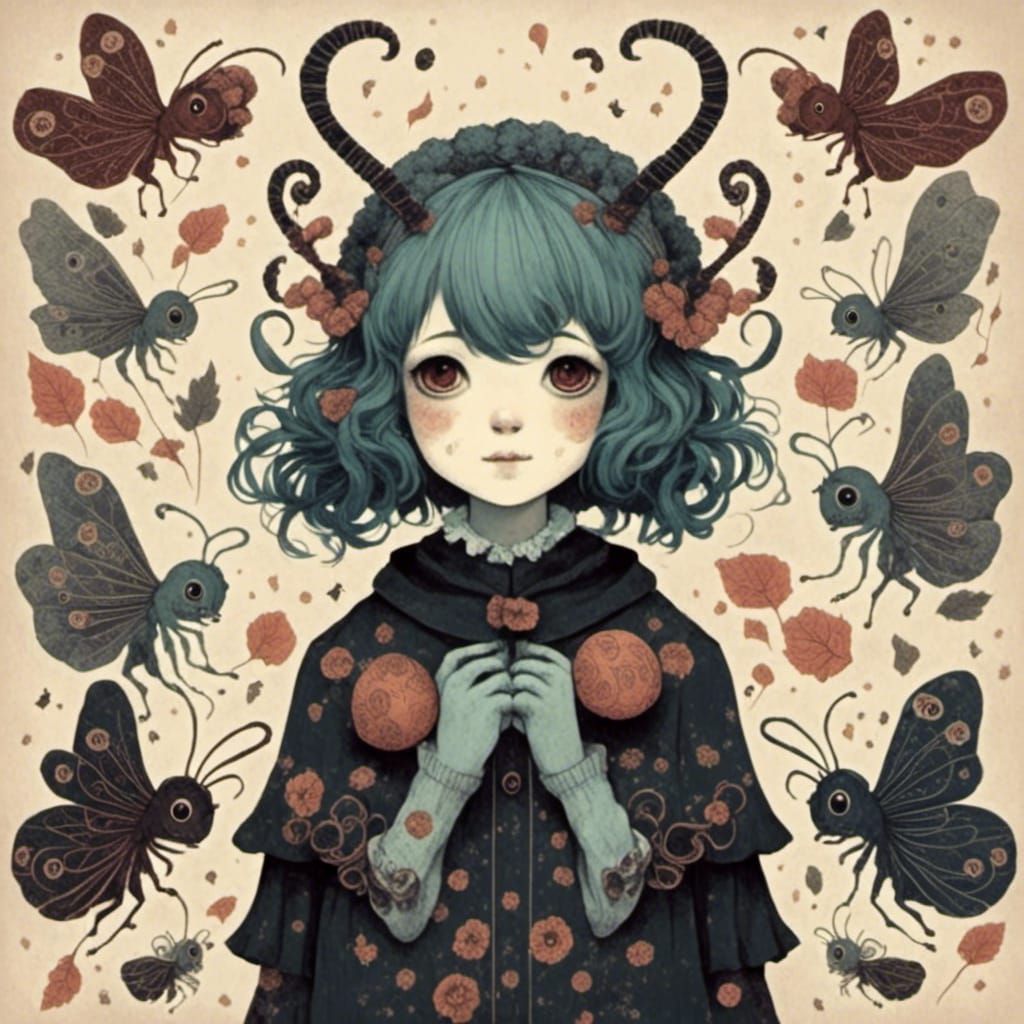 Whimsical Lunar Moths in Gothic Surreal Style