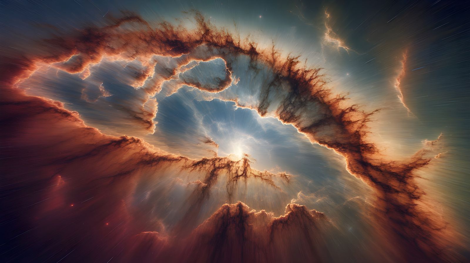 Panoramic Nebula in Neo-Impressionist Expressionist Style