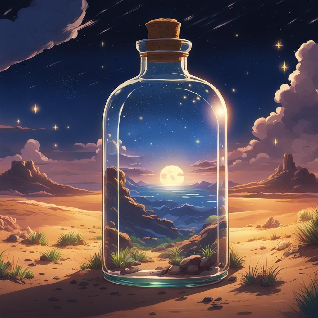 Night Desert Sky in a Bottle: Disney Style