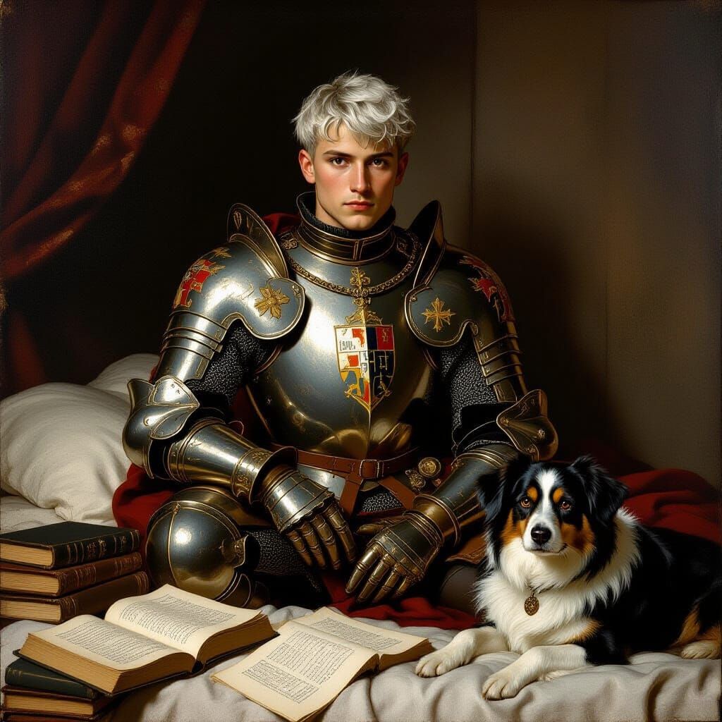 Melancholy Knight in Renaissance Chamber