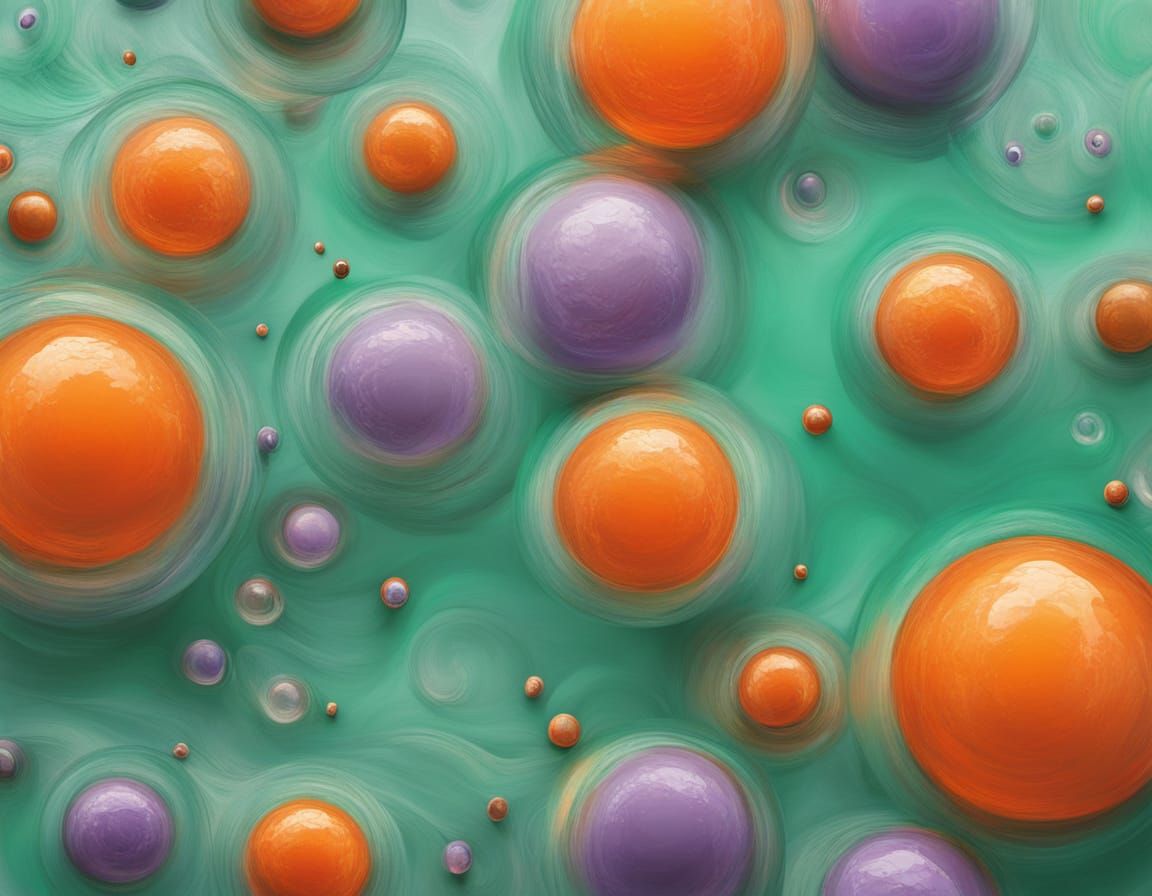 Surreal Abstract Bubbles and Tulip Foam Painting