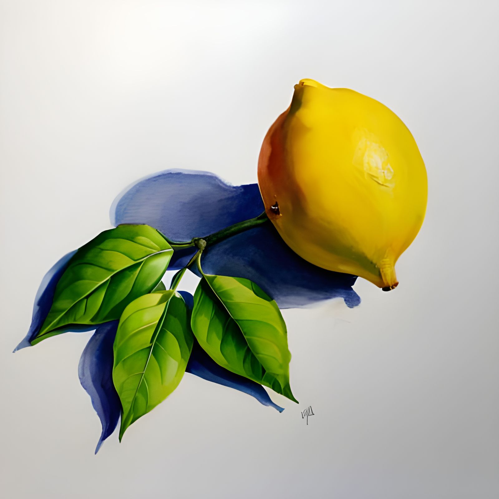 Watercolor Lemon Painting in Larry Elmore Style