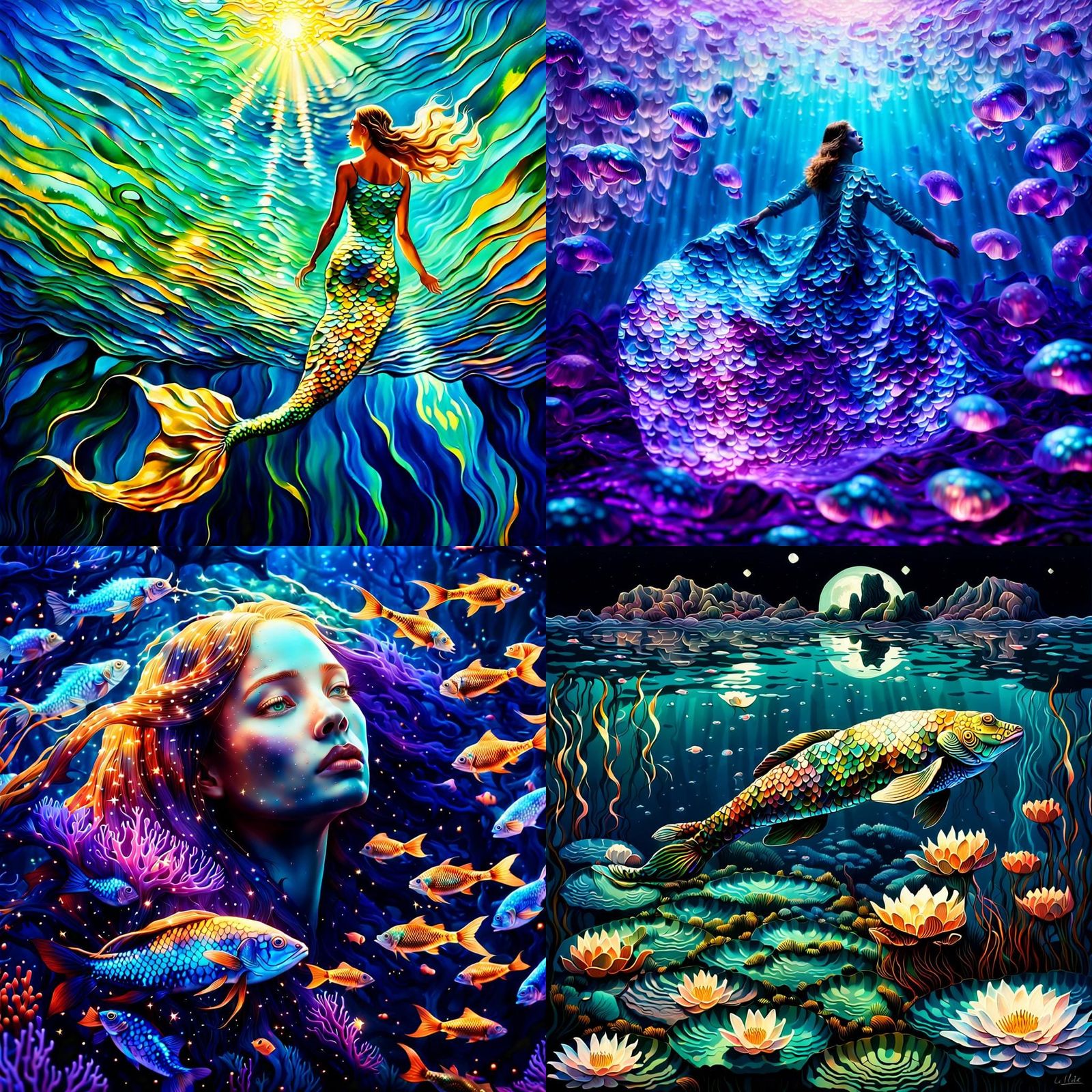 Abstract Finsexual Dreamscape: Ethereal Attraction