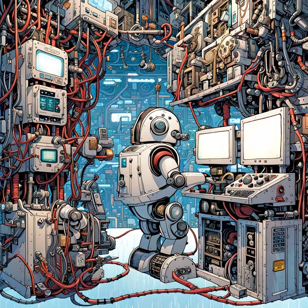 Tiny Robot and Huge Machines: Comic Book Art