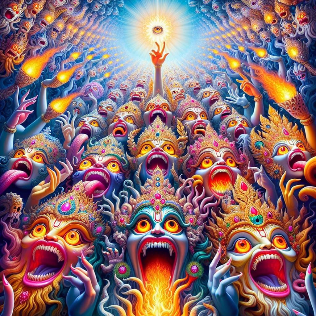 Vision of Lord Krishna in Myriad Forms