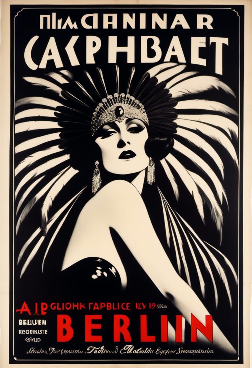 Berlin Cabaret Poster in Weimar Expressionism Style