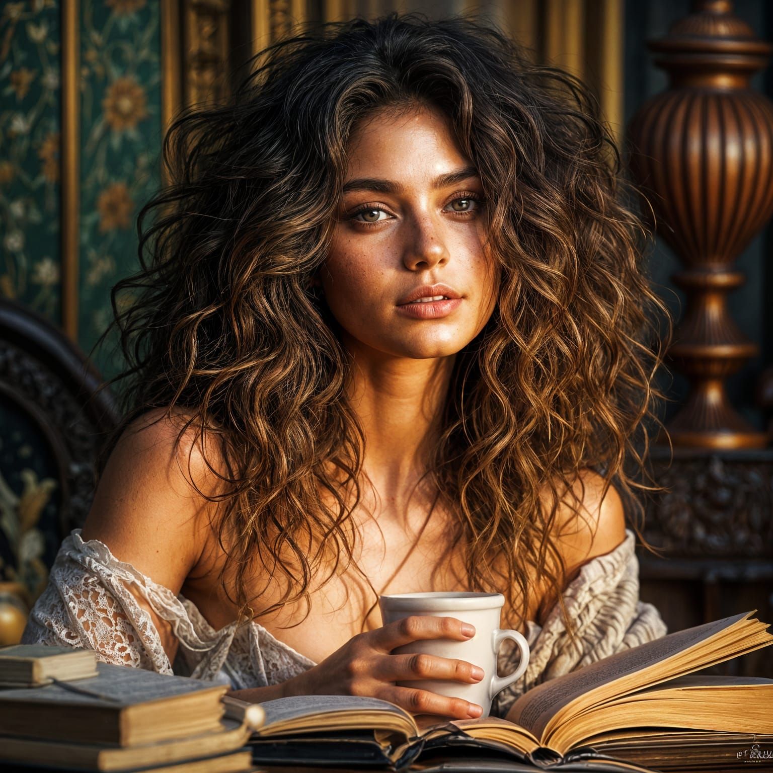 Ethereal Latina Goddess in Soft Focus