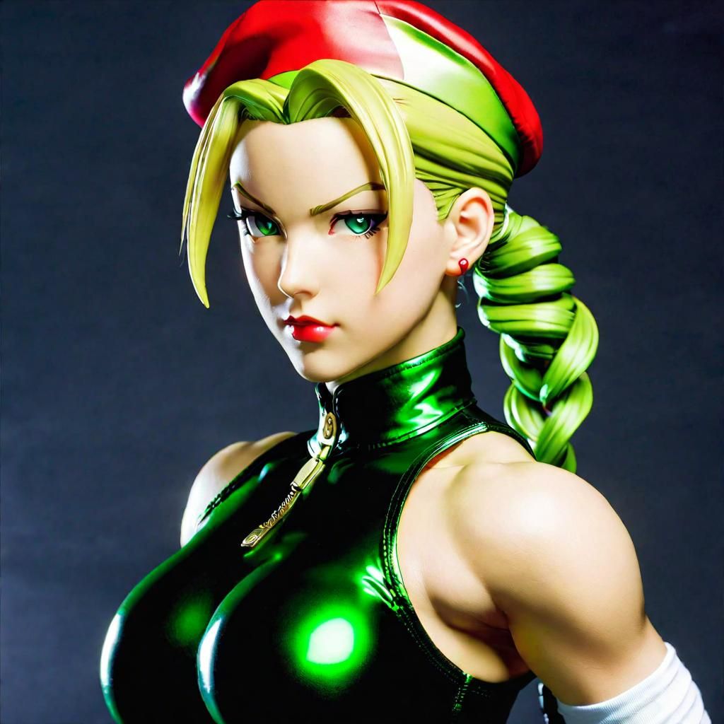 Cammy White Street Fighter, pigtails, green latex, red beret