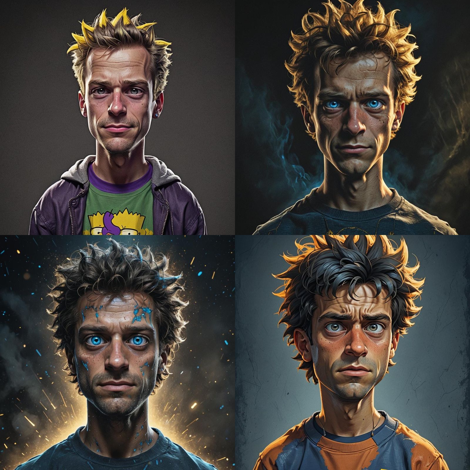 Realistic Human Bart Simpson in Detailed Matte Painting