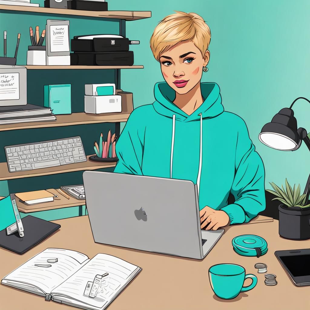 Animated Mompreneur in Her Crafting Room