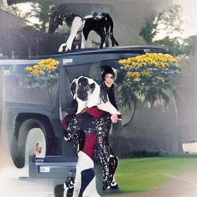 Michael Jackson Riding a Great Dane