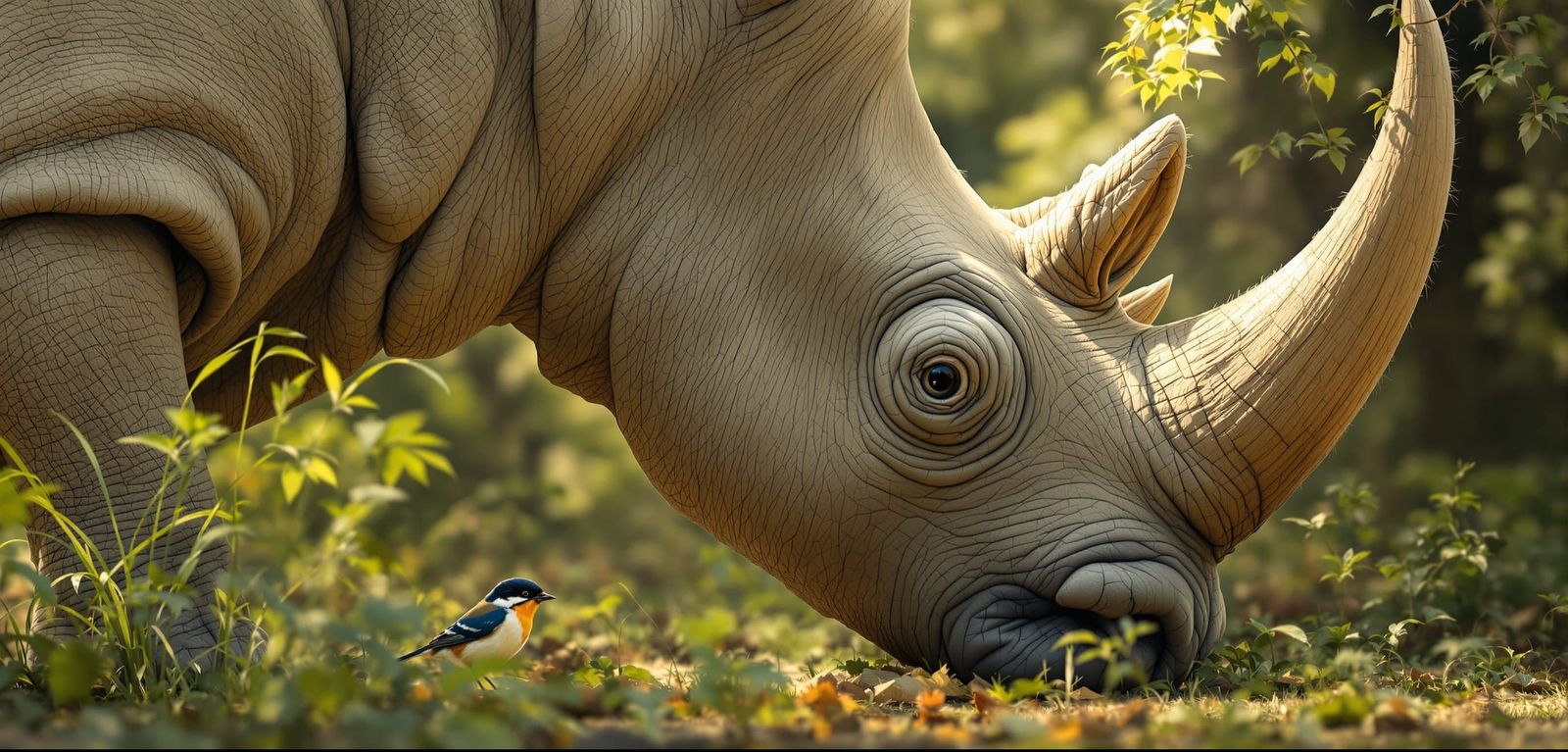 the bird and the rhino