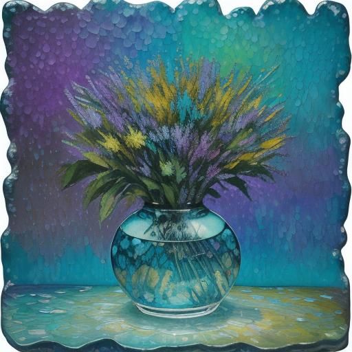 Colorful Ice Bubbles in Neo-Impressionist Oil Painting