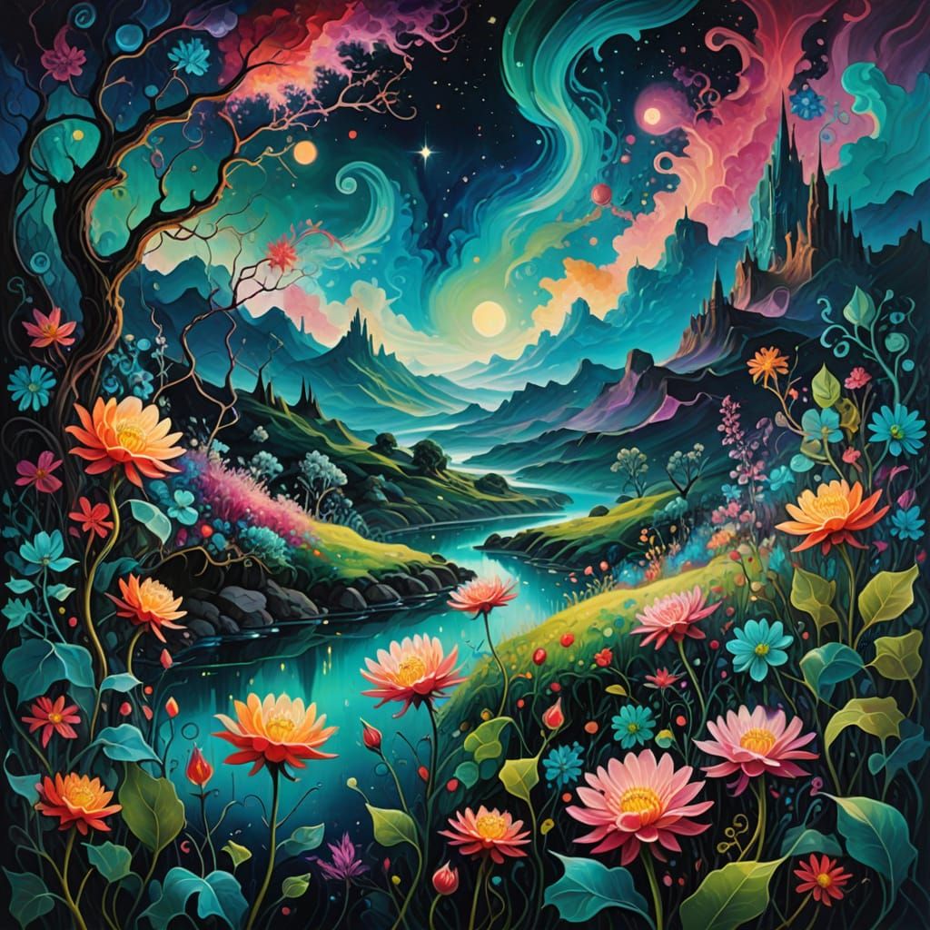 Ethereal Dreamscapes in Vibrant Colors