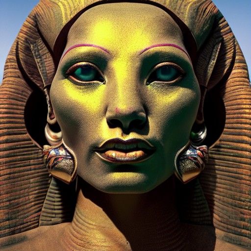 Goddess Sekhmet Portrait in Hyperdetailed 3D Rendering