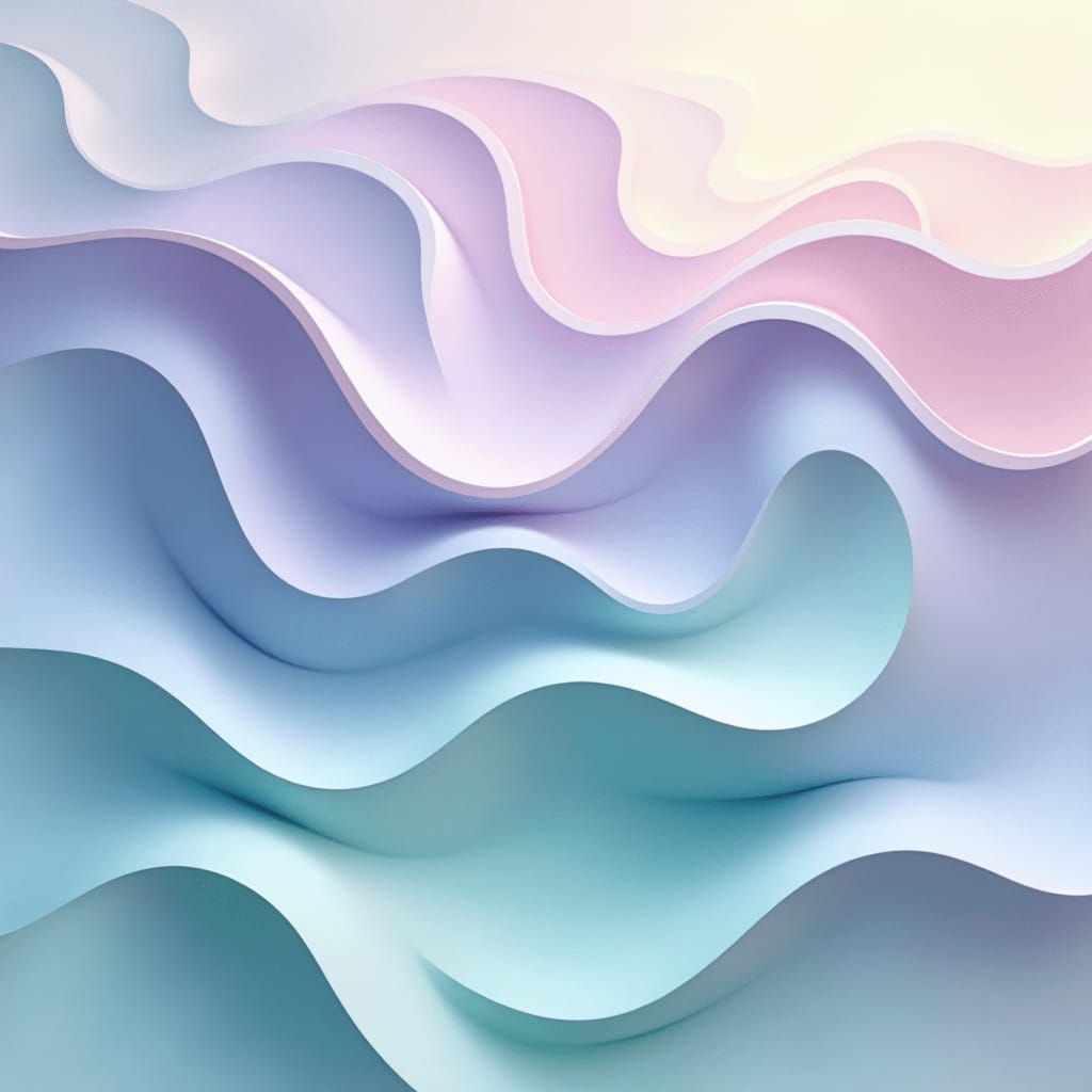 Abstract Geometric Shapes in Soft Pastel Colors