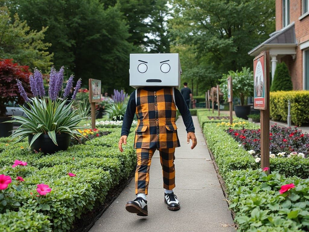 Boxbot Explains Plaid Fashion in a Square City