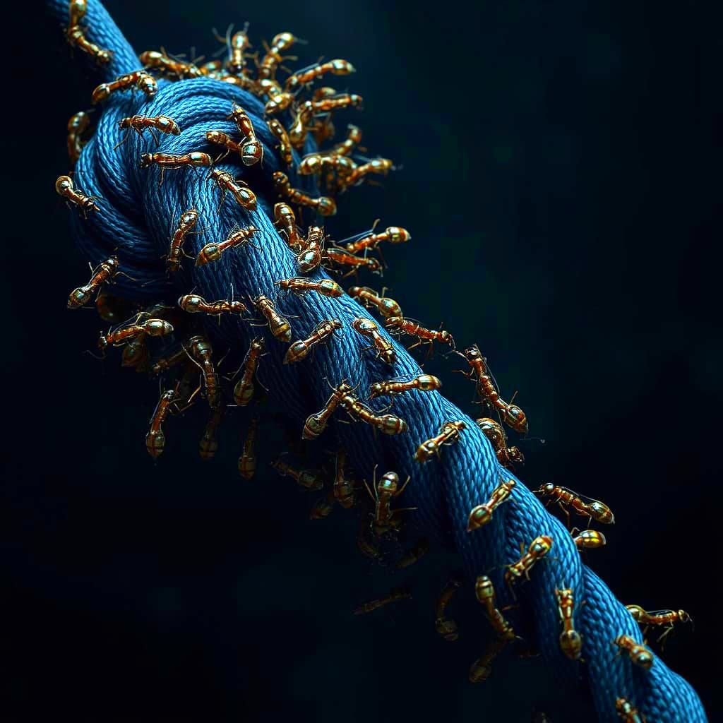 Epic Digital Ants Throng Electric Cord in Cinematic Masterpi...