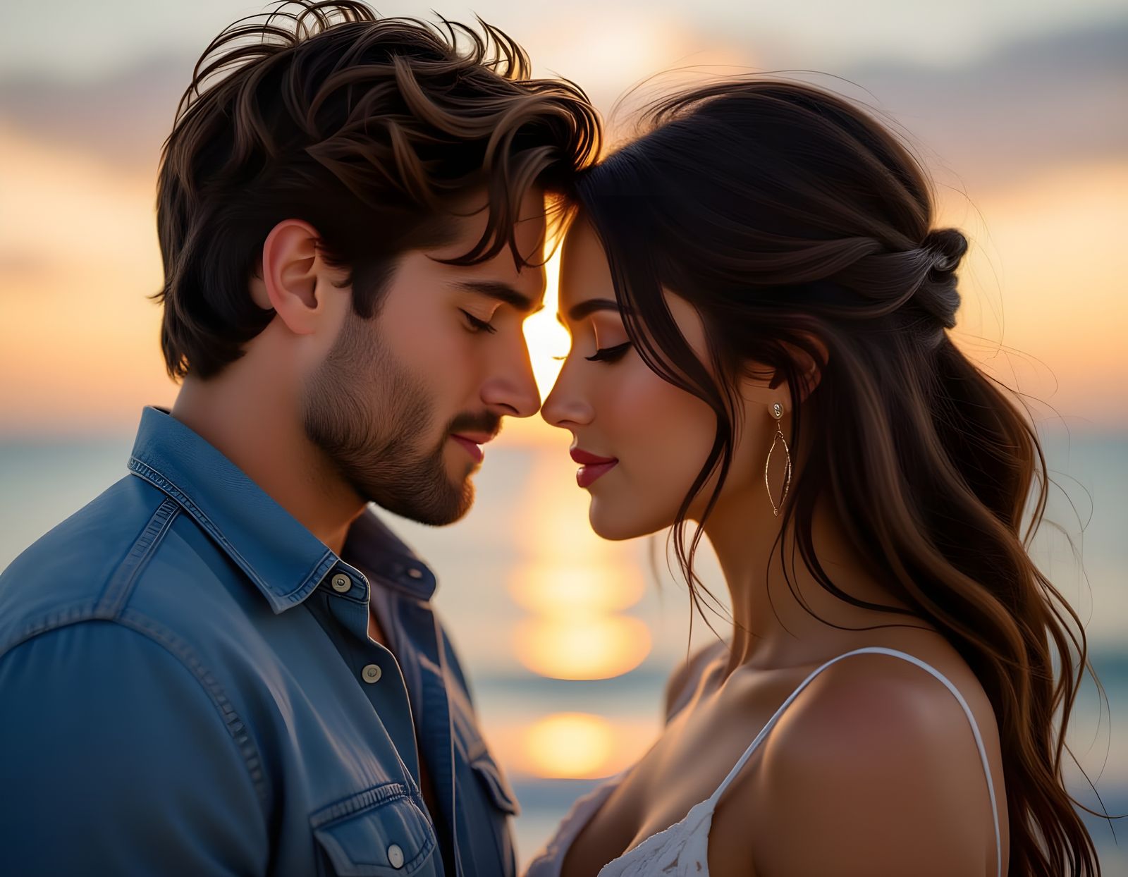 Passionate Couple in Fiery Splash Art Style