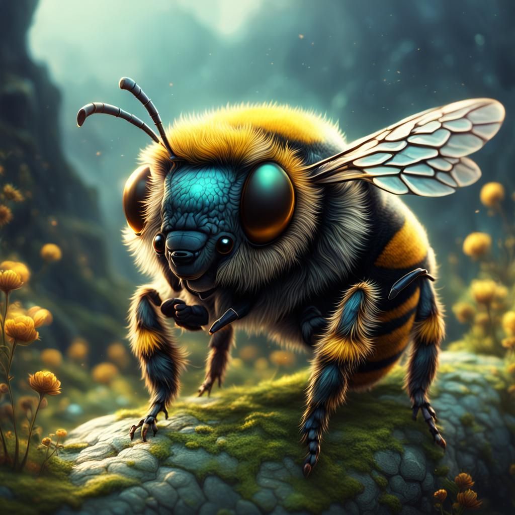 Cute Beebleboop Creature in Digital Matte Painting
