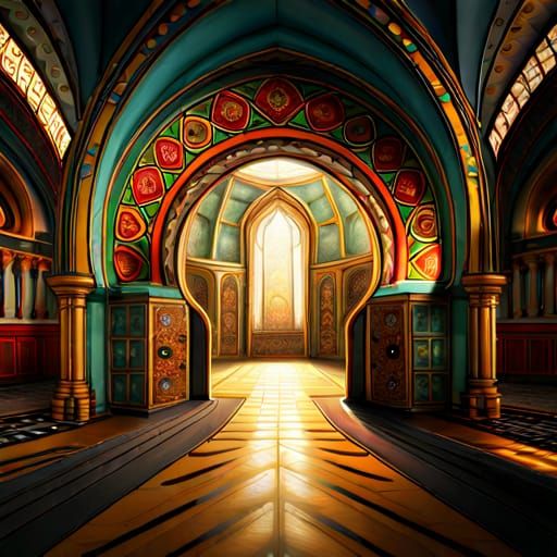 Detailed Mandala Matte Painting in Fantasy Concept Art Style