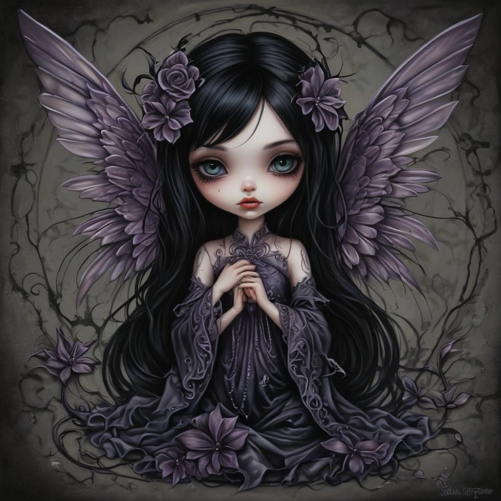 Eerie Grimdark Portrait in Gothic Art Style