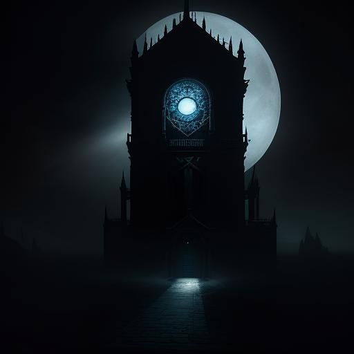 Androgynous Boy in Surreal Mansion, Digital Matte Painting