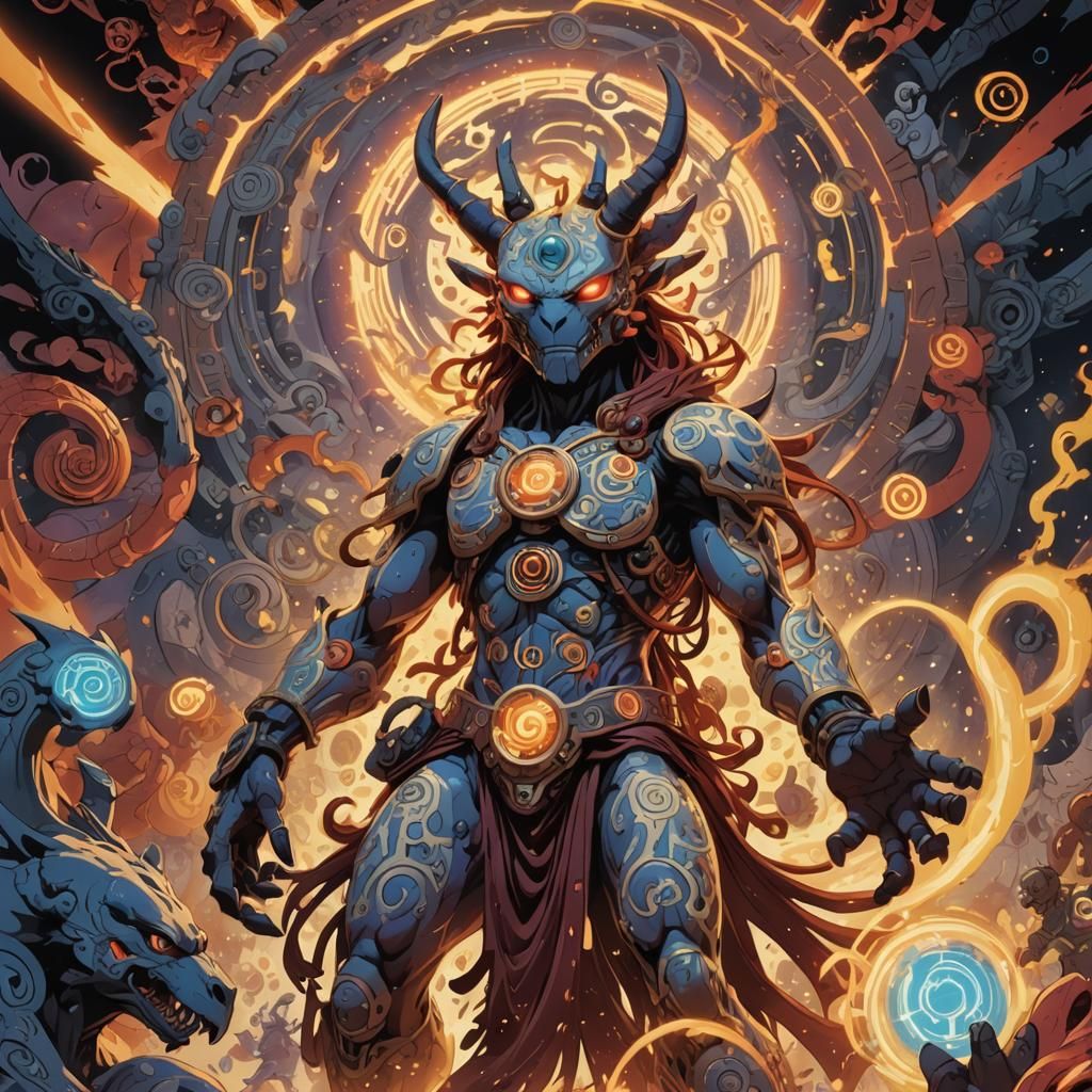 Ethereal Digimon Embarks on Whimsical Quest Amidst Swirling....