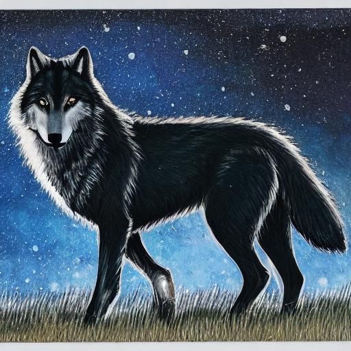 Pointillism: The Wolf at Night