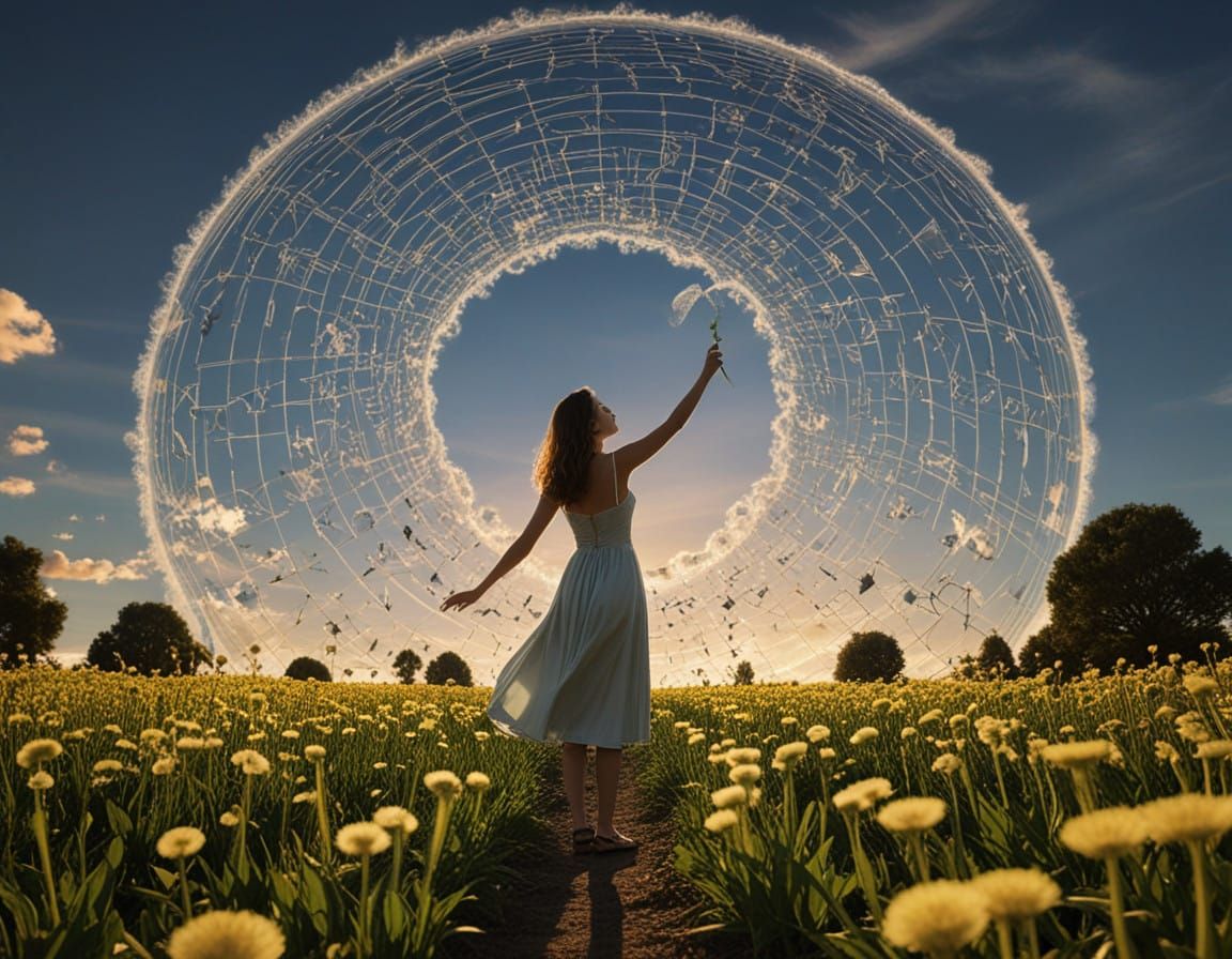 Surreal Cityscape in Mathematically Inspired Style