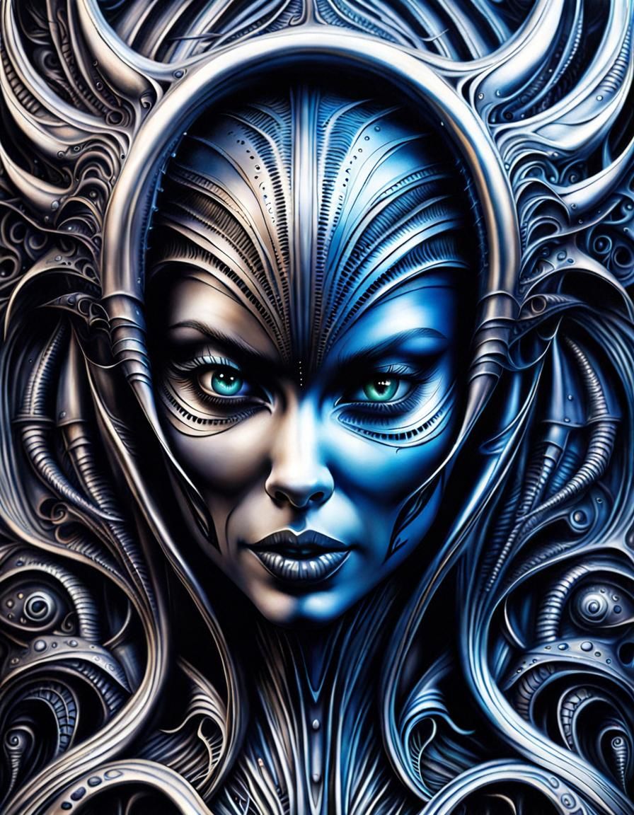 Tinkerbell in HR Giger Airbrush Style
