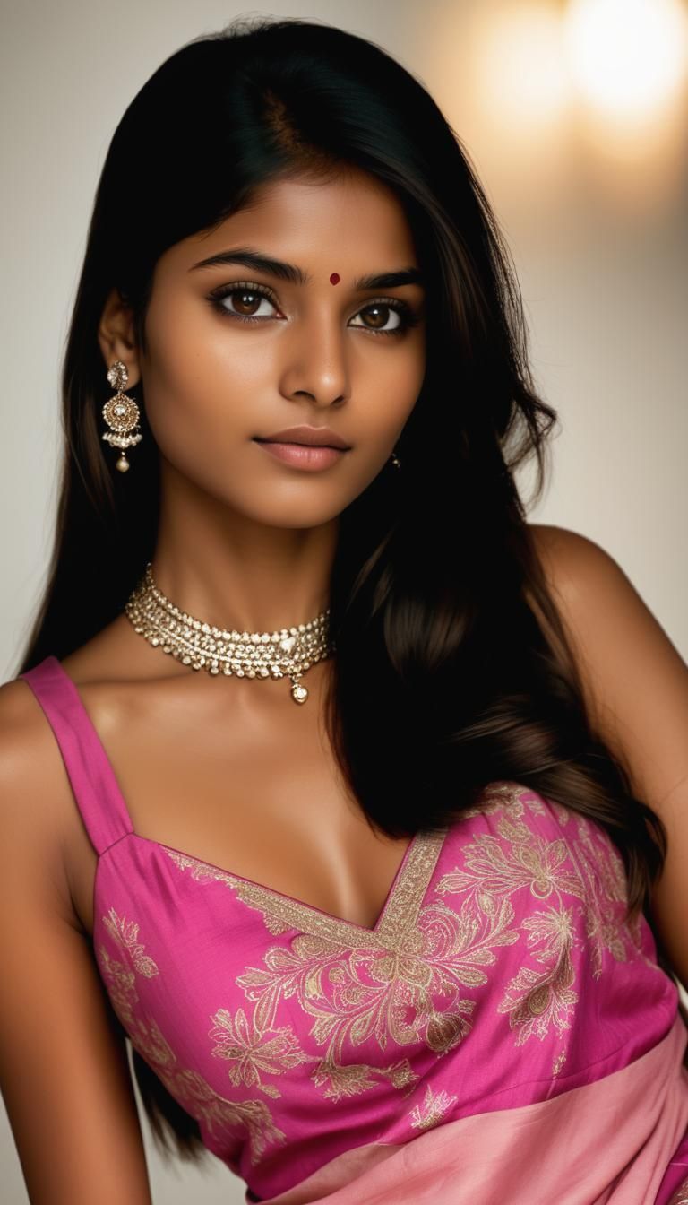 Photorealistic Portrait of a Beautiful Indian Girl