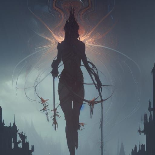 Epic Dark Fantasy God Concept Art
