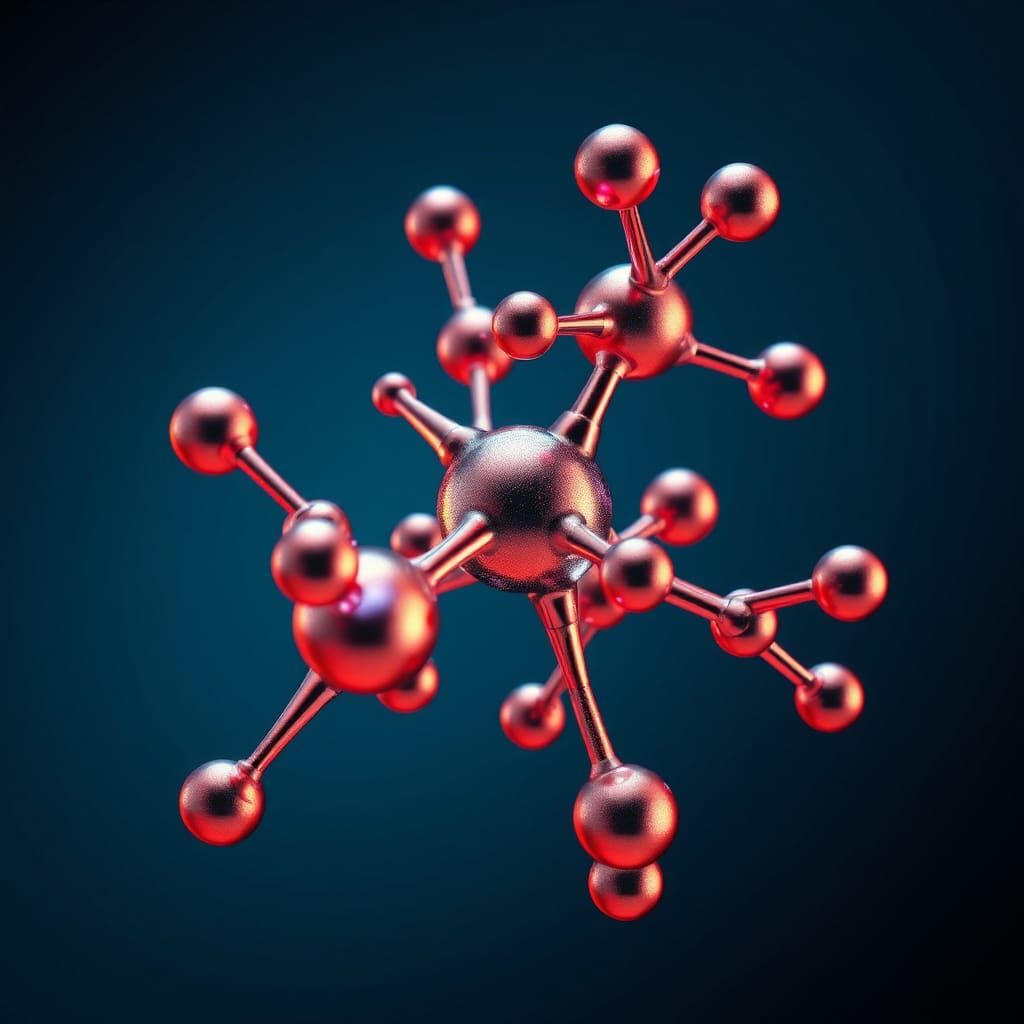 Abstract 3D Noradrenaline Molecule in Futuristic Style