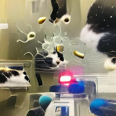 Absurdist Image: Police Confront Cat Thief