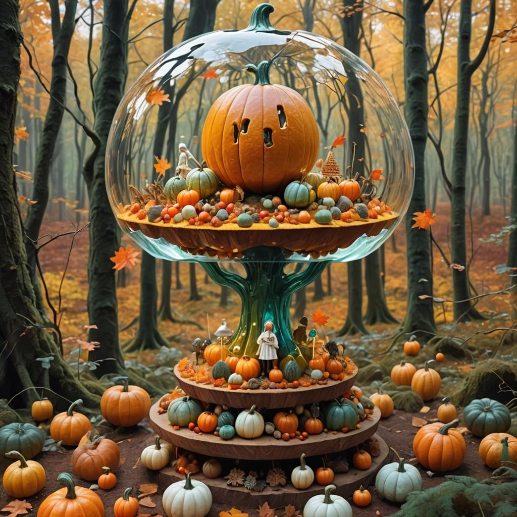 Gourd Cake in Scandinavian Forest: 3D Abstract