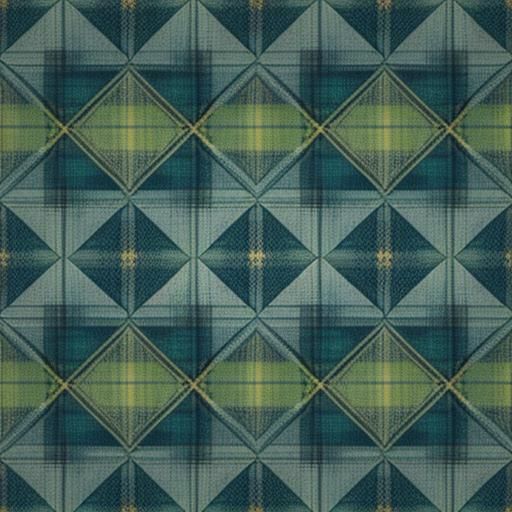 Classic Plaid Design in Muted Green and Blue