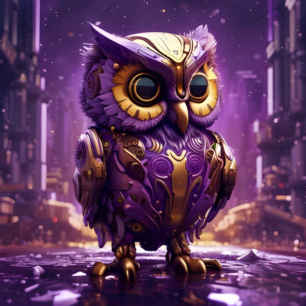 Robot Owl Grape Hybrid: Surreal AI Art