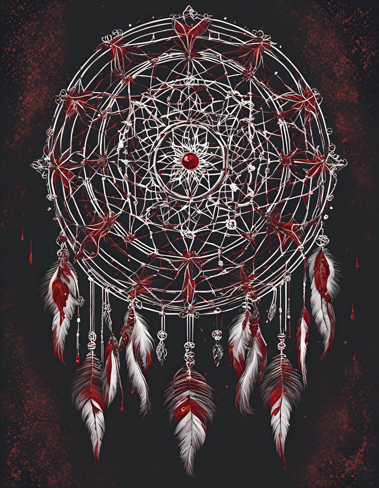 Gothic Dreamcatcher of Bones and Blood