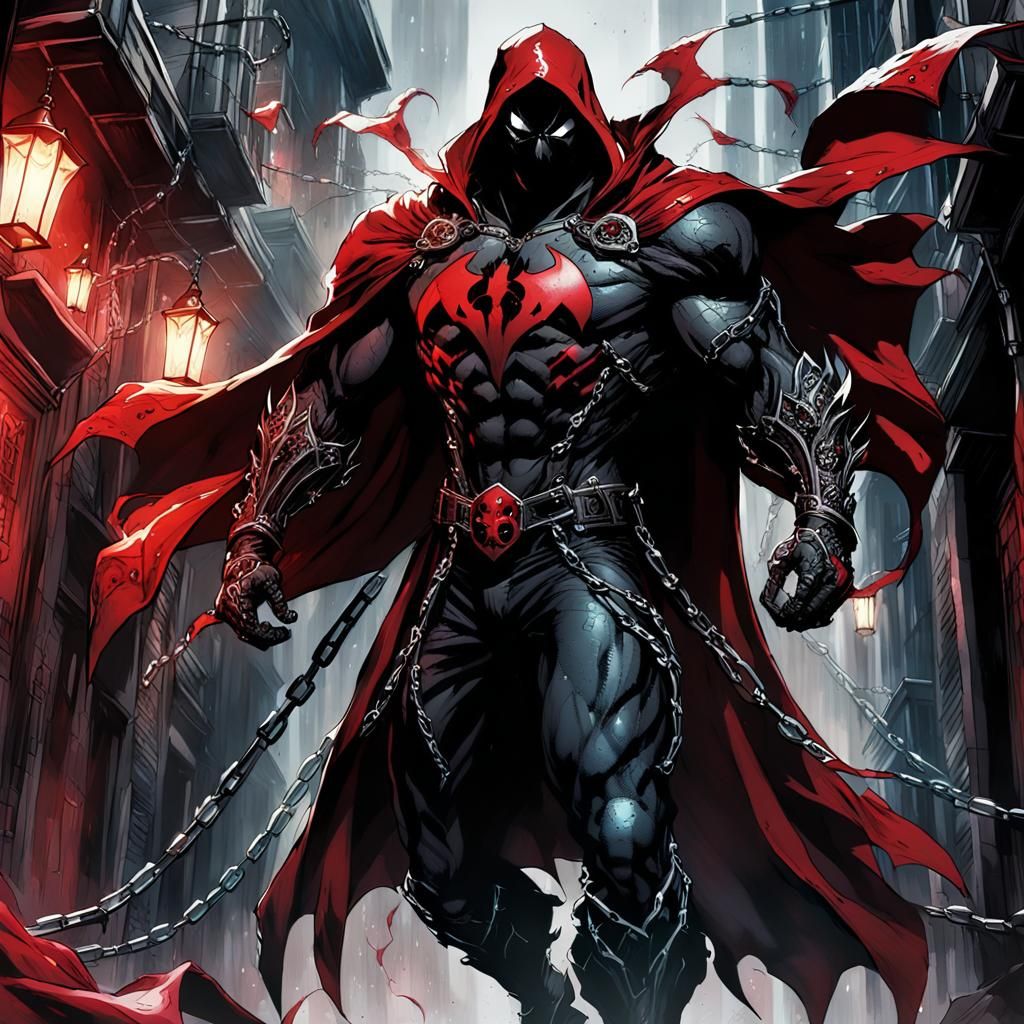 Spawn in Gothic Alleyway with Crimson Cape