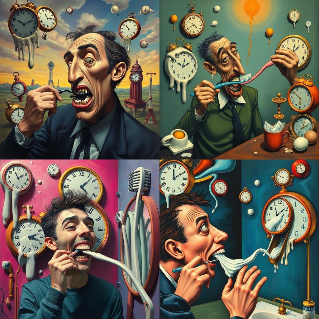 Surreal Morning Routine as Salvador Dali Artwork