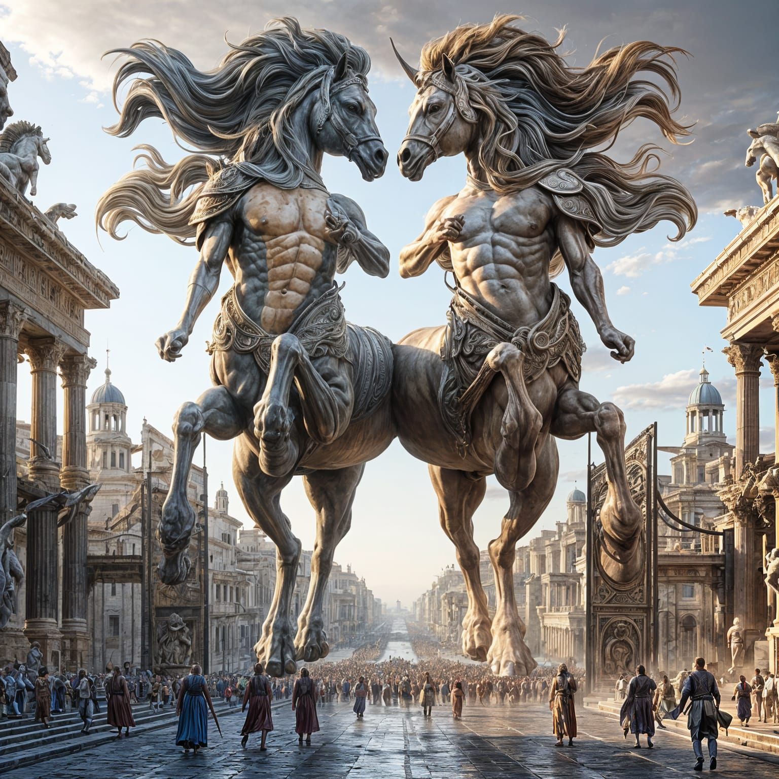 Majestic Centaurs Arrive at Ancient Athens Gates