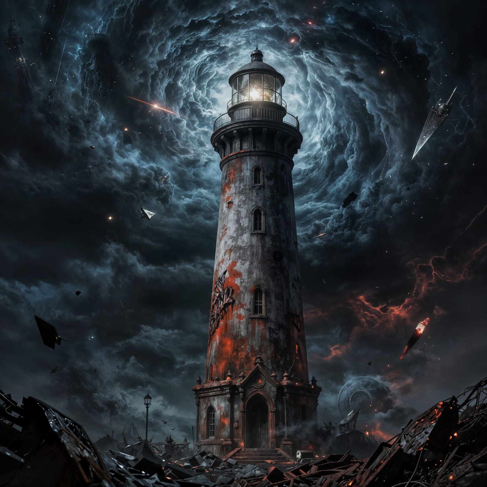 Grimdark Lighthouse in a Bleak Future